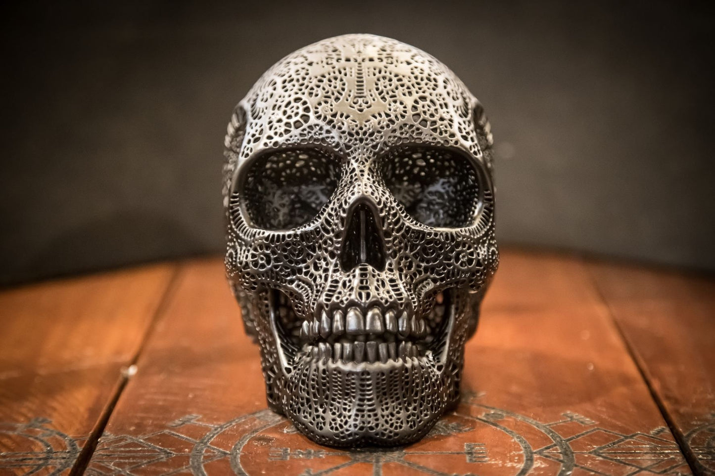 filigree Human Skull in black or white - Large high quality hand made piece - FREE delivery world wide!